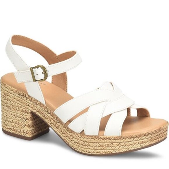 BOC by Born Melodie Sandals Woven Platform Heels White Size 9 NEW - Picture 1 of 7
